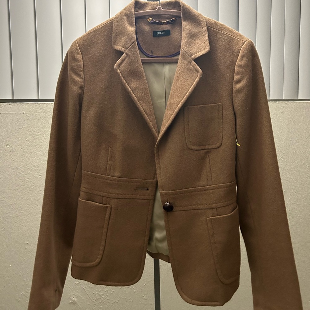 J crew short camel blazer